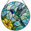 Panneau de vitrail 12 "Hummingbird Flower-1997792590