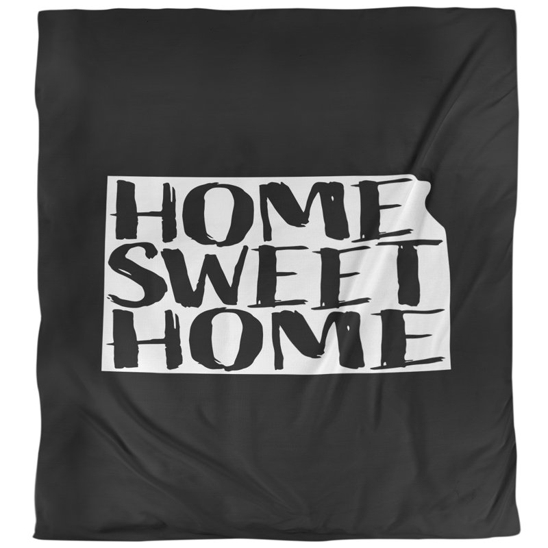 Housse de couette simple Kansas Home Sweet, Housse de couette pour grand lit, Rose, Polyester brossé