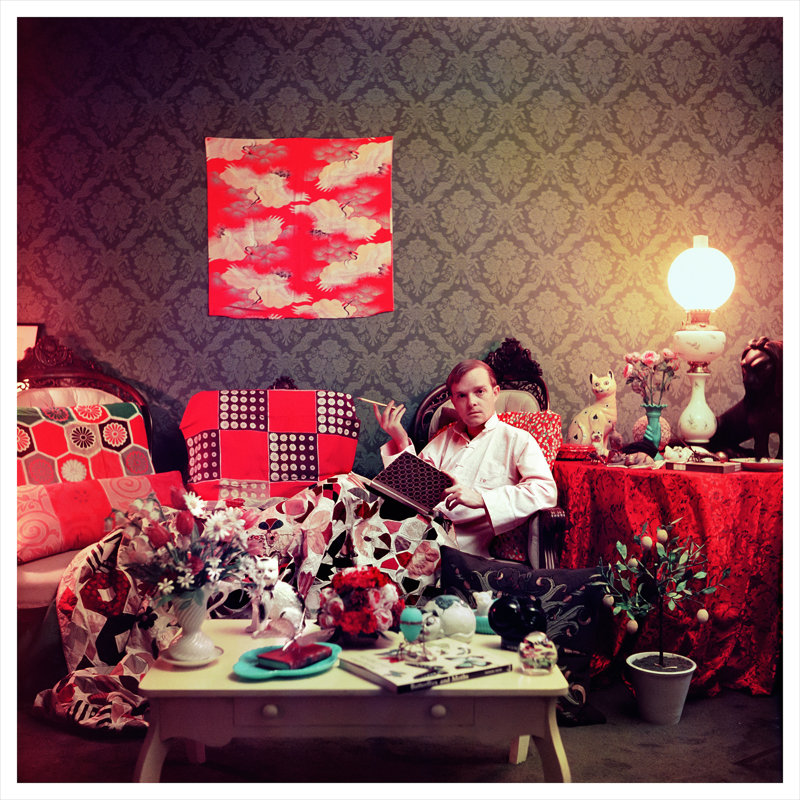 Capote At Home Print by Slim Aarons, 45" H x 45" W x 0.1" D, Unframed