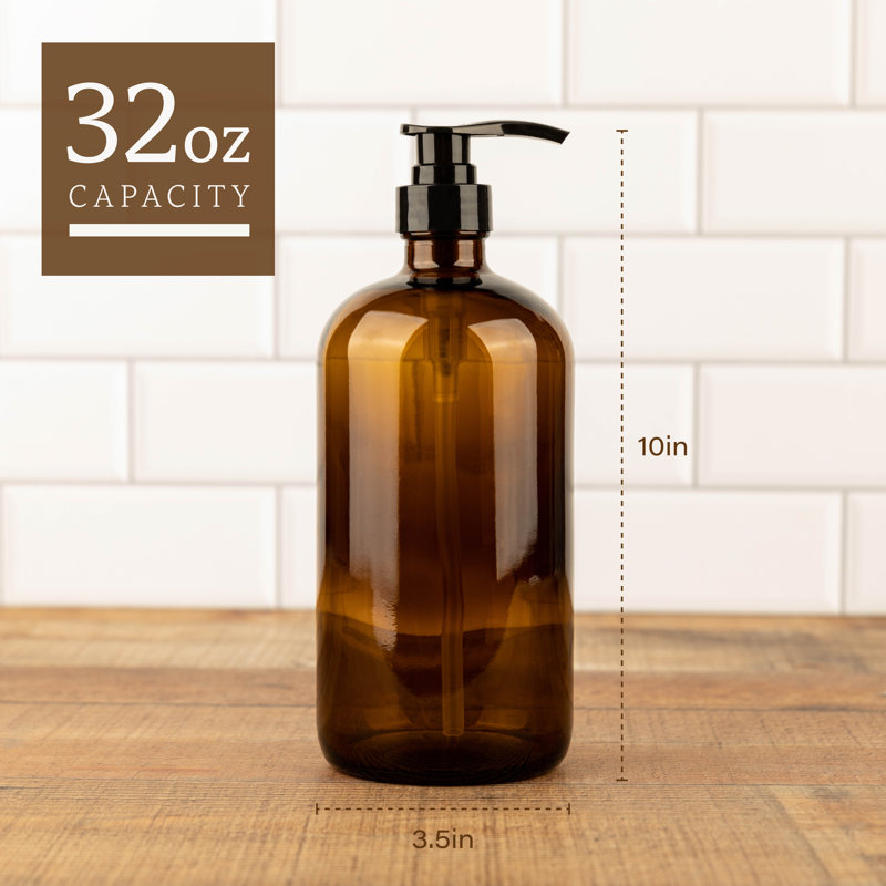 Distributeur de savon 1 litre Nanfito, Ambre / noir