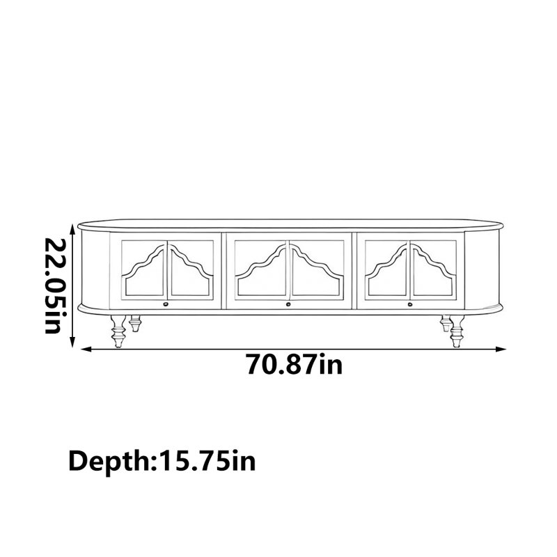 Meuble télé simple blanc, 70.87"