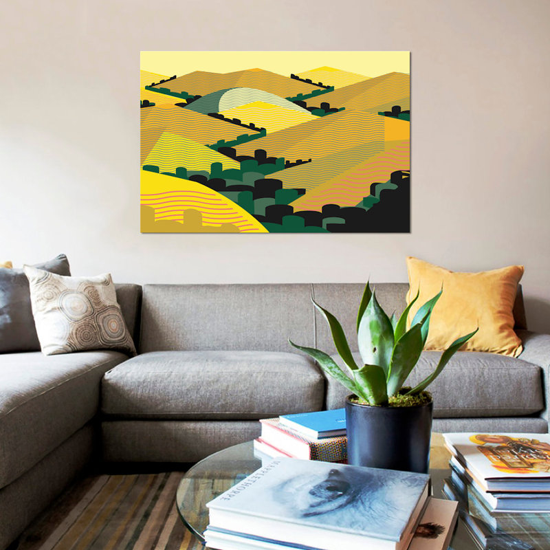 «California Hills», impression sur toile, H 8 po x l 12 po x P 0,75 po, Toile tendue, Pas de tapis