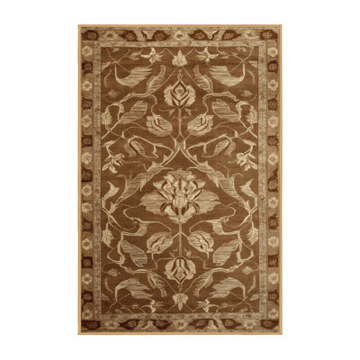 Machine Washable Art Deco Brown Area Rug