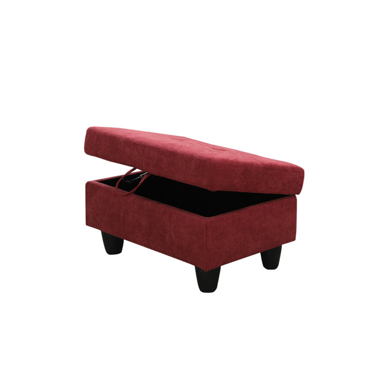 Upholstered Ottoman, Red