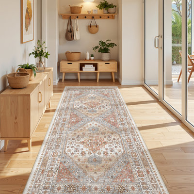 Malaika Machine-Washable Non-Slip Medallion Area Rug