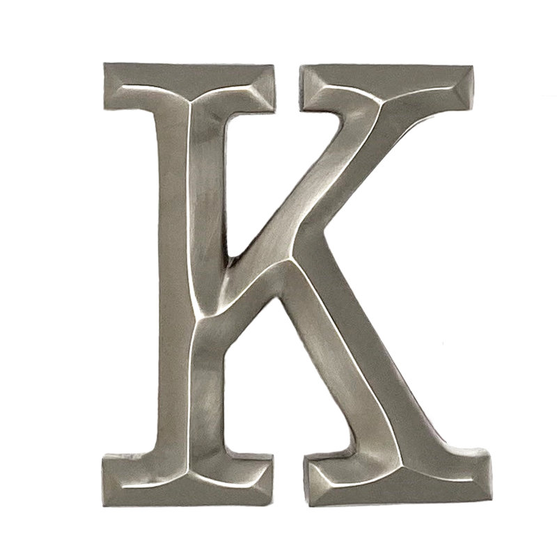 Heurtoir de porte lettre monogramme, Nickel, K