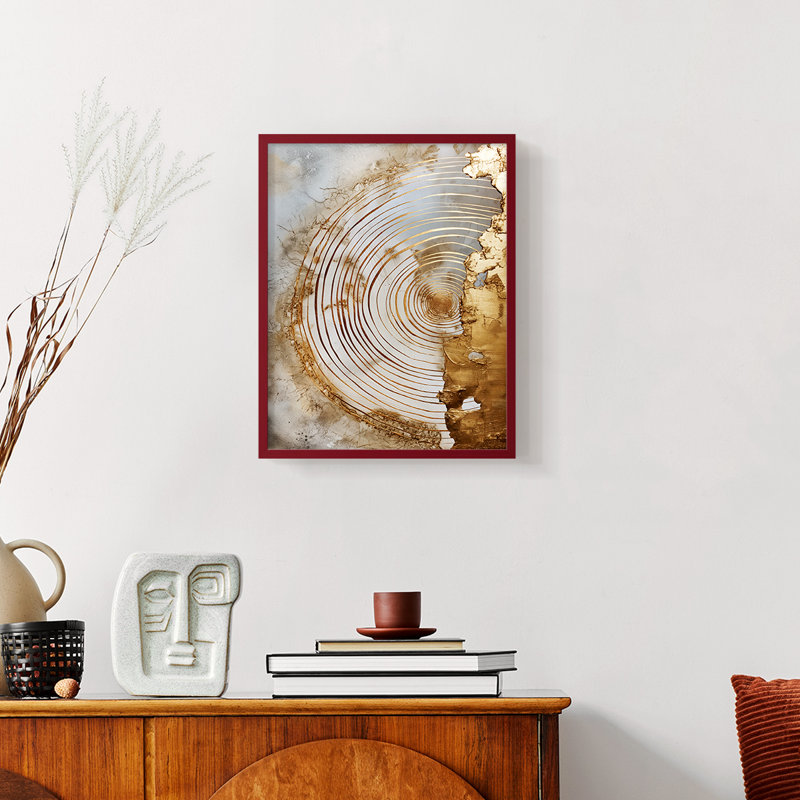 Série ABSTRACT CLxxIV - reproduction encadrée de qualité supérieure - prête à être accrochée - aucun clou requis, Rouge