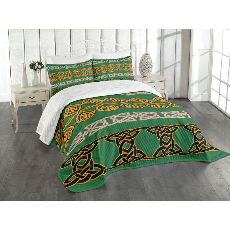 Ambesonne Irish Bedspread Set Traditional Multicolor