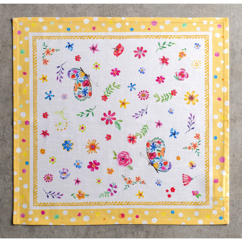 Cotton Floral Square Napkin