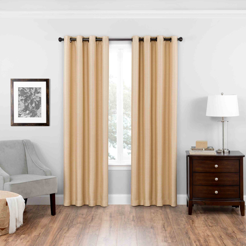 Bryson Blackout Curtain Single Panel, 52" W x 108" L, Wheat