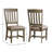 Androw Park Slat Back Dining Chair with Cushion Seat, Roasted Oak
