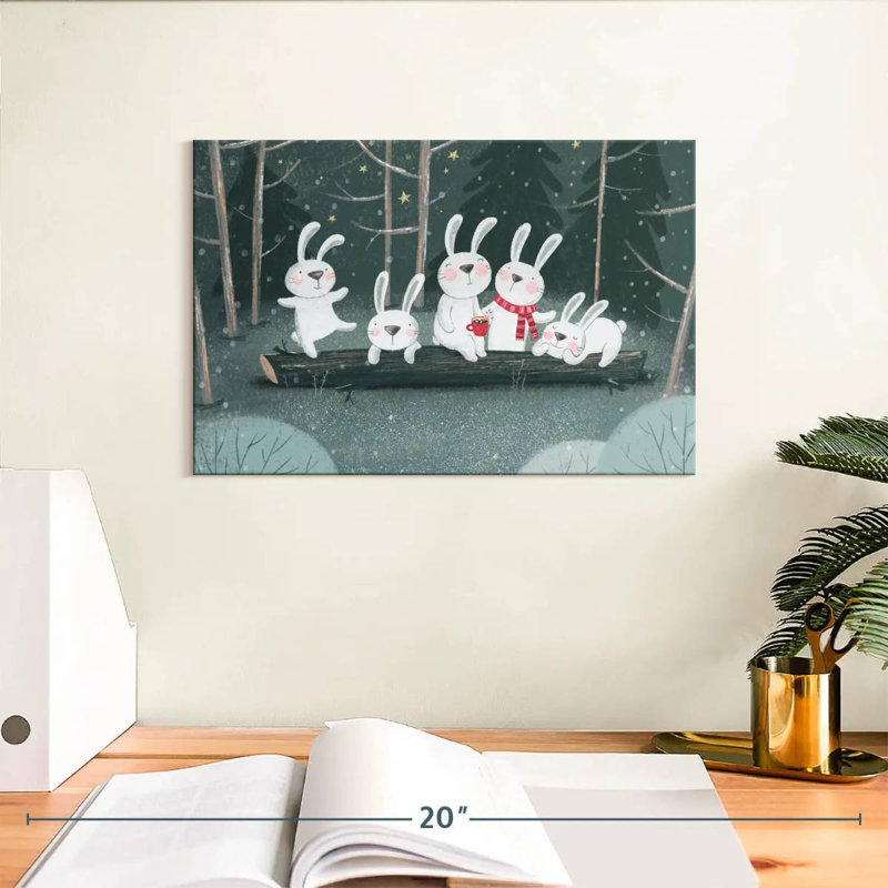 Winter Rabbits, 8" H x 12" W