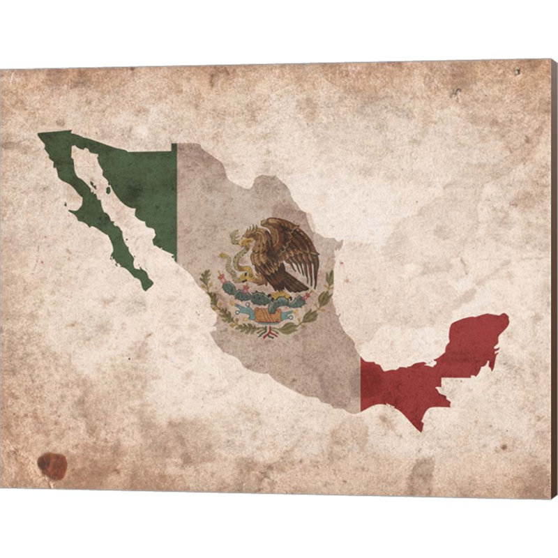 " Map With Flag Overlay Mexico "