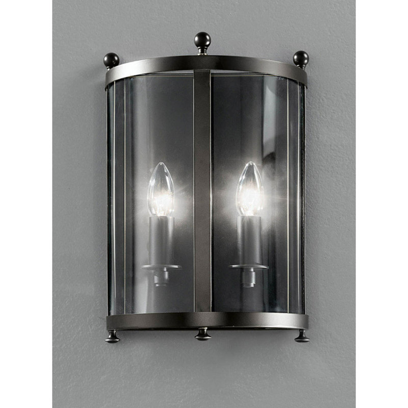 Jayro Flush Mounted Sconce, Antique Bronze, Black