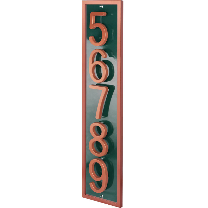 Plaque d'adresse flottante en aluminium Royal Shade, Vert, Cuivre, Oui