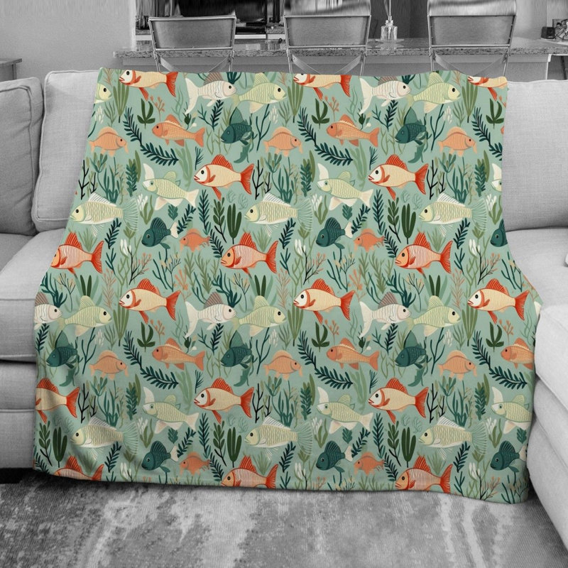  Fish Fleece Blanket, Twin