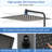 12" Stainless Steel Shower Head With Adjustable Extension Arm - Modern Look Scaling