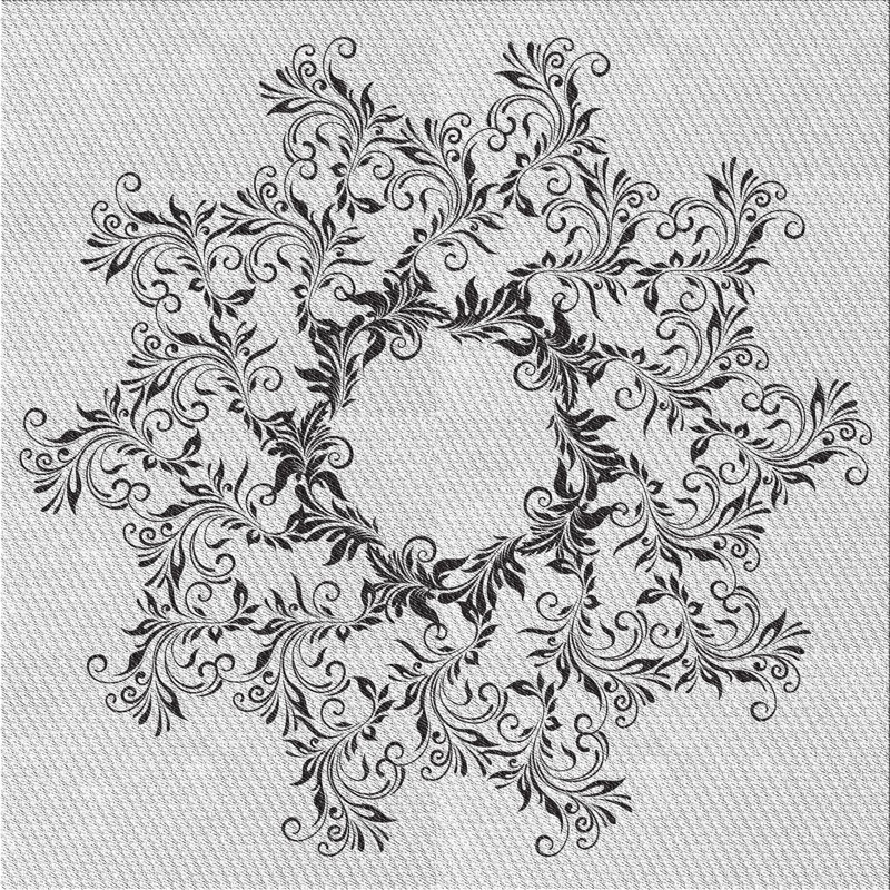 Tapis décoratif en laine et en polyester gris tissé à la machine, Carré 6 pi x 6 pi