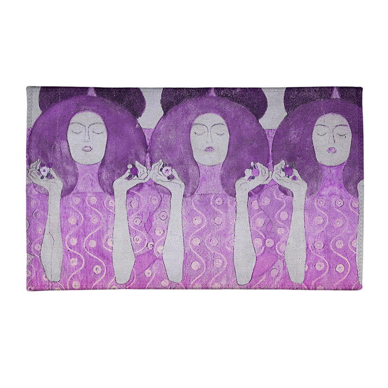 Tapis mauve/gris pour les mariés anges, Rectangle 3 pi x 5 pi