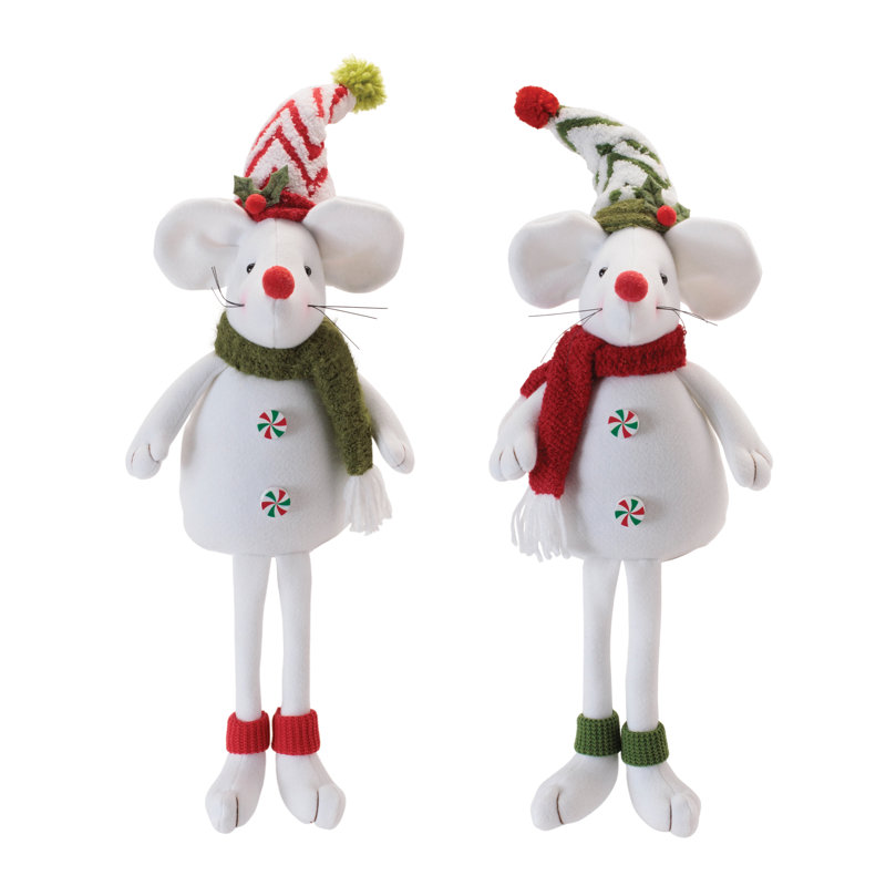 Holiday Plush Mouse Figurines