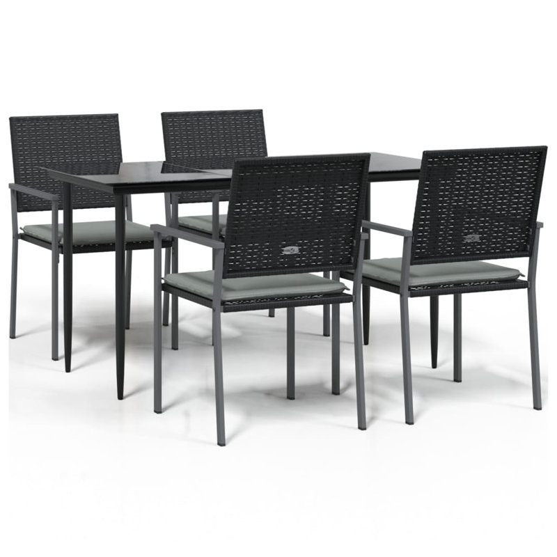 Politis Rectangular Dining Set with Cushions, 4, 29.1" H x 27.6" W x 55.1" L