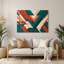 «Geometric Abstraction 92», art mural en métal vert-1792987242