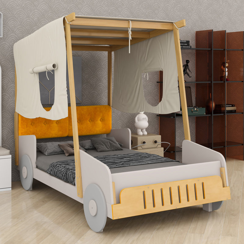 Lit voiture ludique avec coussin inclus, Lit simple