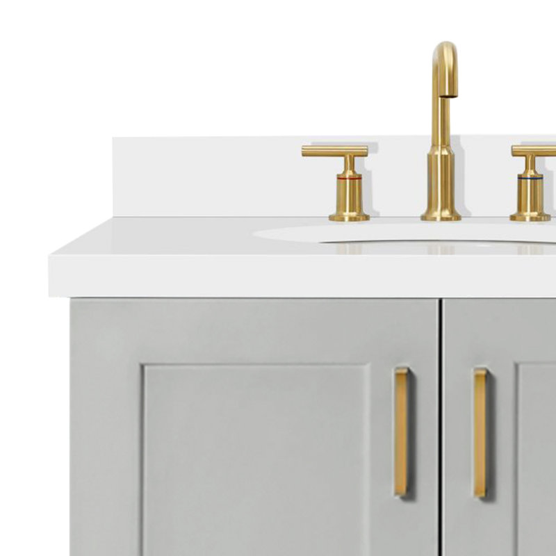 43 IN.  Single Bathroom Vanity, Left , Gray, Oval
