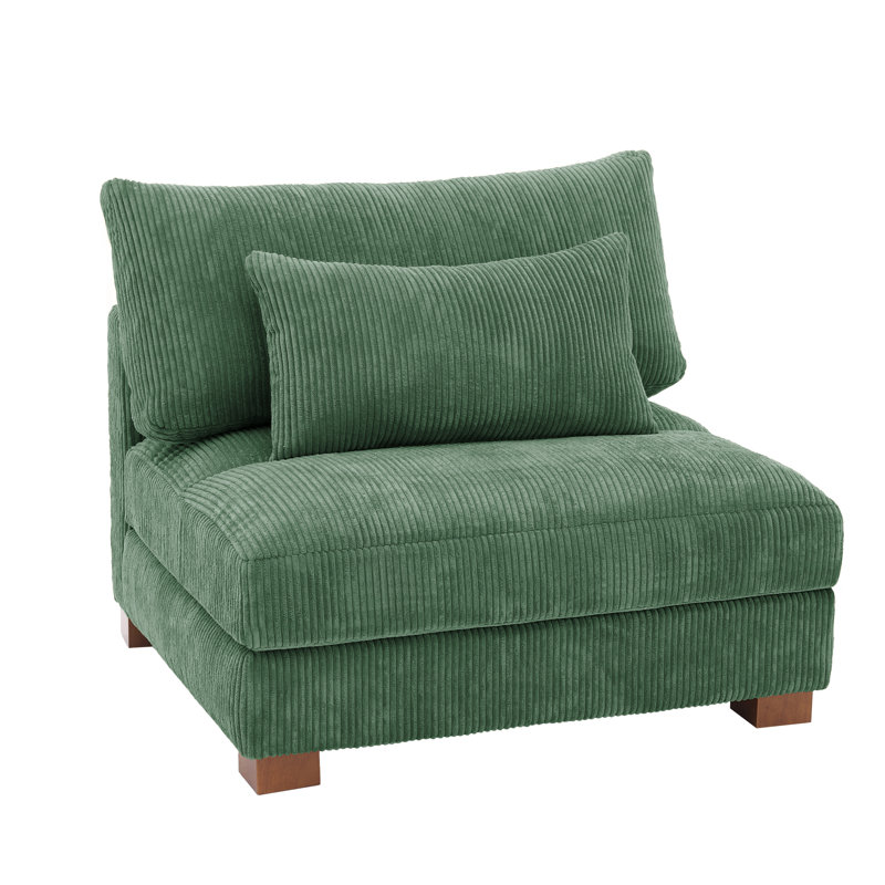 Maelina 96.5Cm Wide Armless, Hunter Green Corduroy
