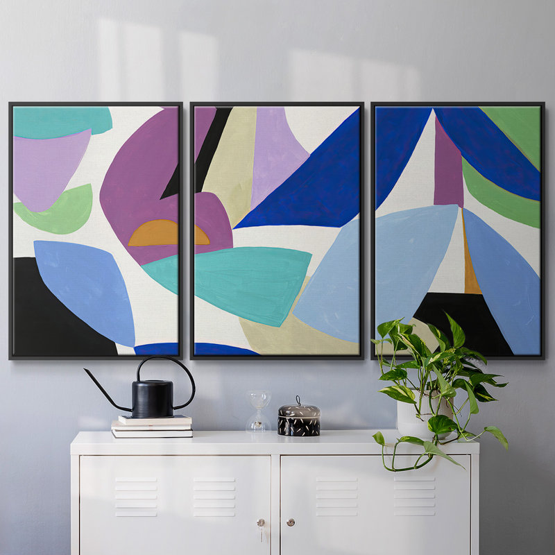 Ode to Matisse I - Toile encadrée multi-pièces, Noir, H 36 po x l 75 po x P 2 po