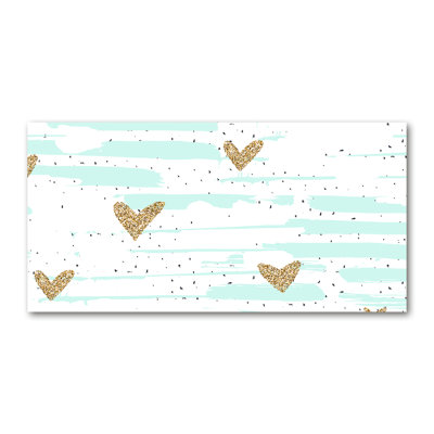 Golden Hearts Background - Wrapped Canvas Print