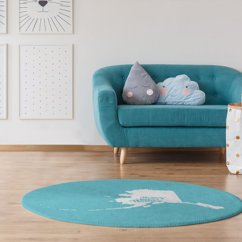 Chenille Indoor Rug, Round 5'