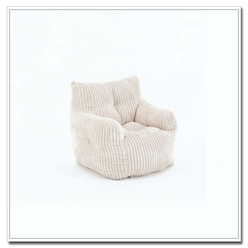 Fauteuil à billes en velours côtelé, Beige