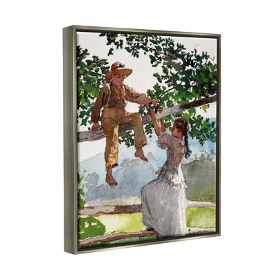 " Children Playing Climbing Tree Traditional Clothing " by Lettered And Lined