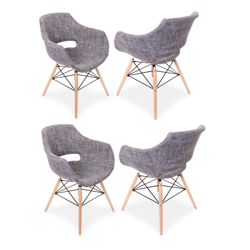 Geary Upholstered Dining Chair, Cream, 4