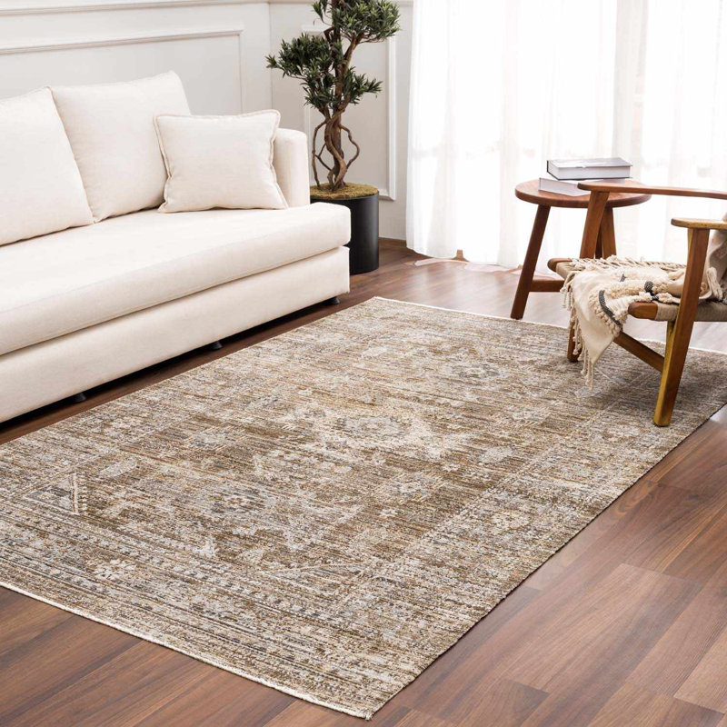Bungalow Rose Agnesse Machine Washable Outdoor Safe Boho Area Rug, Rectangle 5'3" x 7'10"