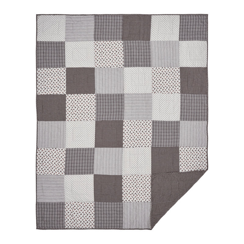 Florette Twin Patchwork Cotton Quilt in Neutral Tones