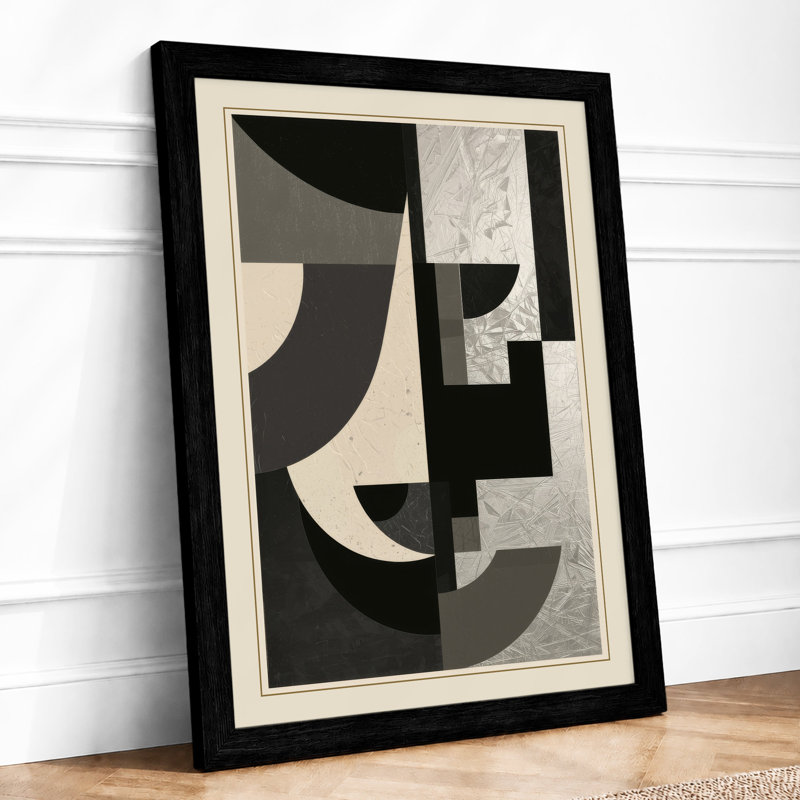 Abstraction Geometric - Framed Print, A1 - 84.1 x 59.4 cm, Black