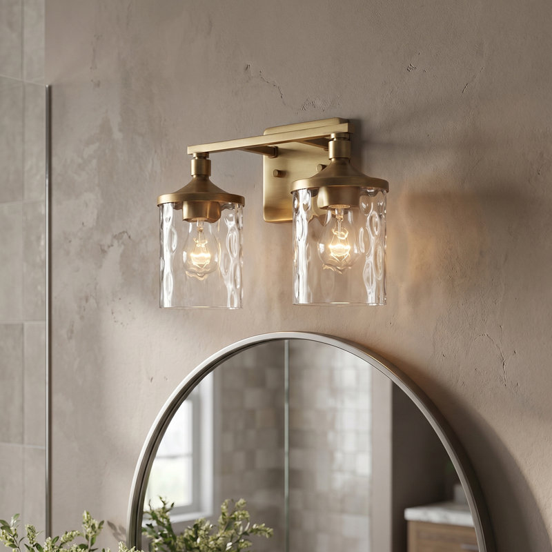 Baldwin 24'' W 3-Light Dimmable Vanity Light, Aged Brass, 2 Lights