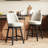 Vintage Upholstered Swivel Bar Stool with Solid Wood Legs-1359364288