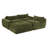 116'' Fully Compressed Sofa With High Density Foam, Integrated Backrest&Seat Cushion, Decorative Edging, Legless Design Without Frame, No Assembly Required, Free Combination, Particle Chenille-1996800081