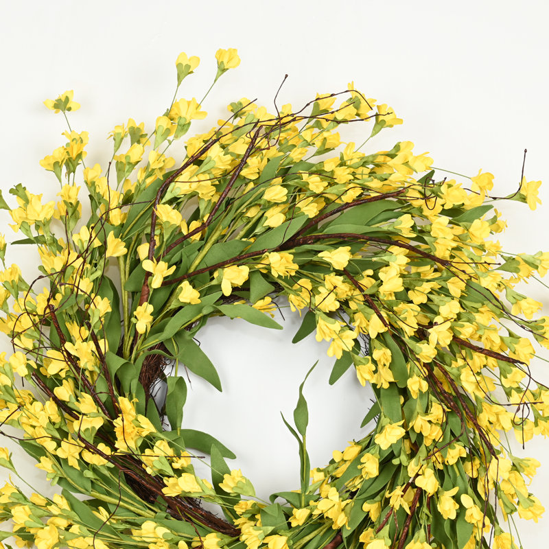 Couronne de 22 po pour porte de forsythia