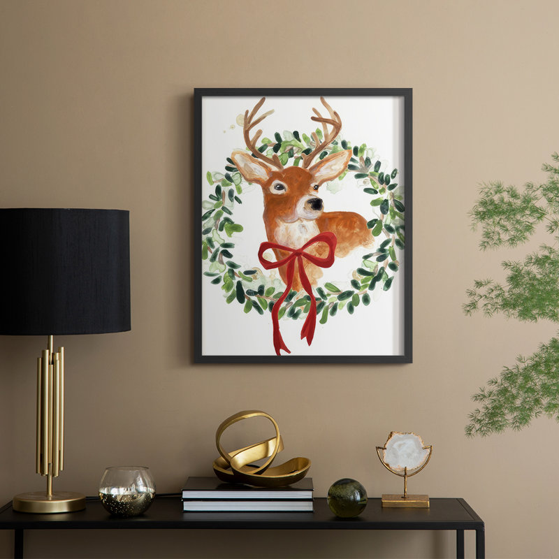 «Woodland Holiday Collection B», reproduction encadrée - bois massif, Noir, noir, noir, noir, H 15 po x l 12 po