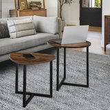 Ambau Modern 2 PCS Round Coffee Table Sofa End and Side Tables for Living Room, Stylish Centre Table for Home