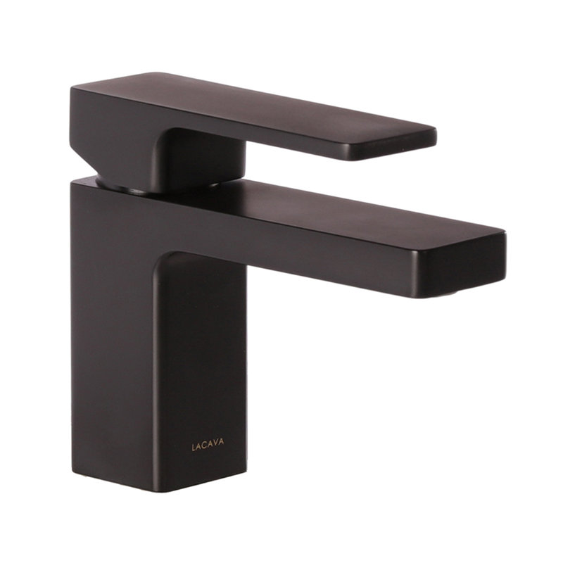 Eleganza Single Hole Bathroom Faucet, Matte Black