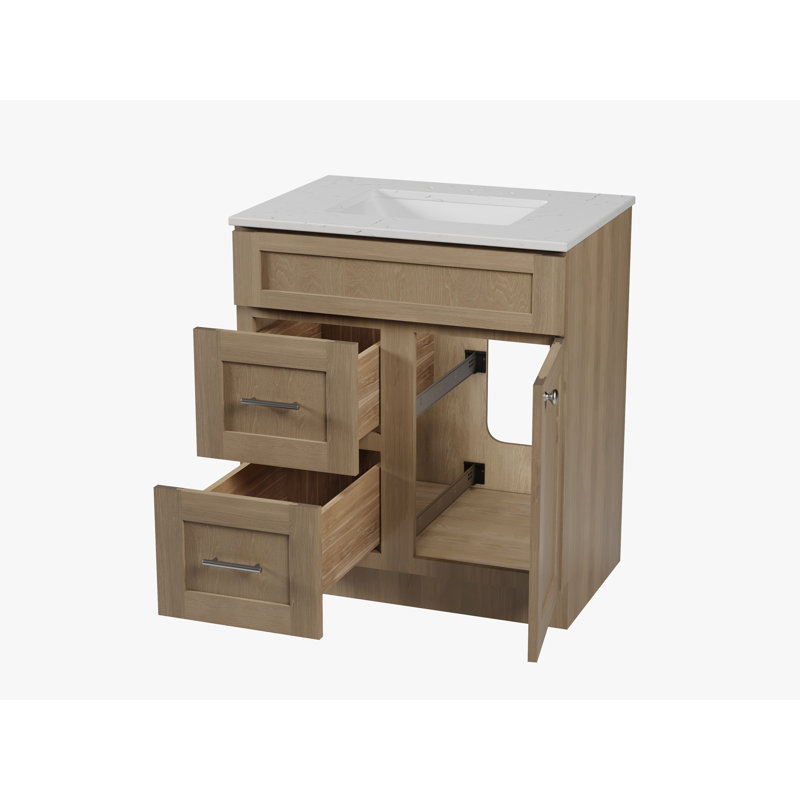 Ensemble de meuble-lavabo simple 30 po Chrisna, Chêne naturel