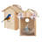 2 Pack Window Bird Houses For Outside With Suction Cups,See Through Wooden Birdhouses With Pole For Windows,Can Painting Bird Nesting Box For Bluebird Finch Chickadee,Clear Birds Feeder
