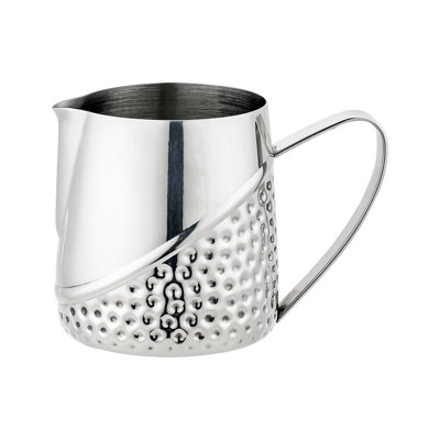 Café Olé AHM-013 Arabica Hammered Milk Jug 18/10 Stainless Steel Mirror Polished Perfect For Tea Service