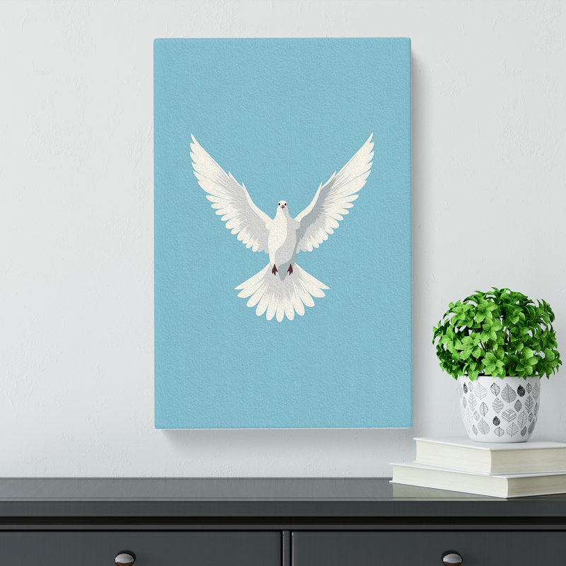 Dove Bird Minimalism - Print, 50cm H x 35cm W x 3cm D