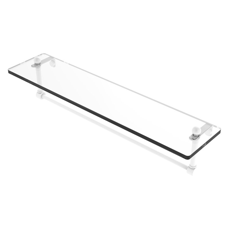Ballenas Bracket Shelf with Towel Bar, 22", Matte White